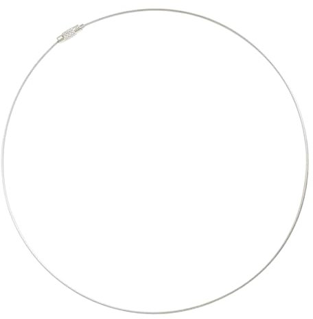 MAJALE Starre Halskette aus silbernem Stahldraht | Silberne Choker | Halsreif | Silberne Choker | Silberne Halskette, Único, Legierter Stahl, Nicht zutreffend