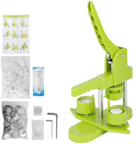 Buttonmaschine 25mm Button Maker Maschine mit 100 Buttonteilen, Bild, & Kreisschneider, Push-Pull Presse Abzeichen für DIY Geschenke Pin Maker Knopfherstellung