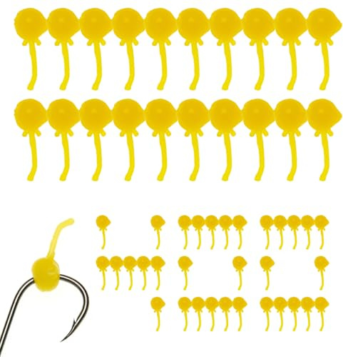 Renchey Leurres De Pêche en Eau Douce, Appât À Perles Artificielles, Leurres Souples Artificiels Portable Anti-Fond avec Perles Stopper pour Truite Perche Brochet Silure