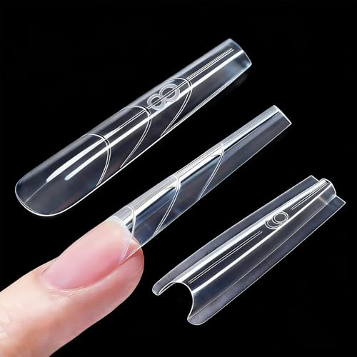 ZenithAura Original Sandwich Nagelformen Dual Set 240 pezzi Lunghe Sargnagel Schablone Per Veloce Allungamento Unghie Nessuna Carta Richiesta 15 Dimensioni Forme in Plast