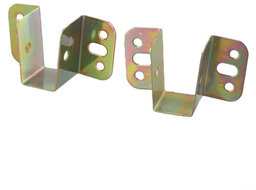U Shaped Bed Connecting Connector Brackets in Stainless Steel or Iron with Centre Support Fixings, Easy to Install Headboard and Footboard Joiners for Securing Centre Beam, Space S(20mm)