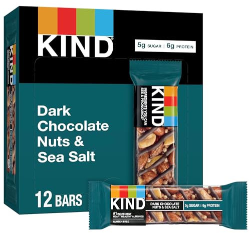 Kind Nut & Spice Bar Dark Chocolate Nuts & Sea Salt 40 g (Pack of 12)