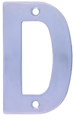 Amig - Letra D de Acero Inoxidable para Atornillar en Interior y Exterior - 100 mm - Resistente - Para Portales, Paredes o Fachadas - Acabado Plateado