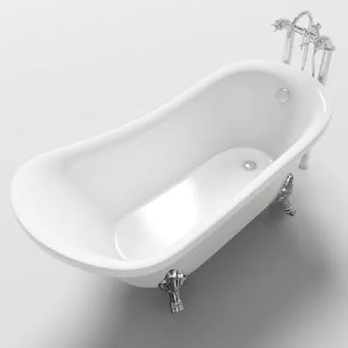 BadoItalia Klassische Badewanne für Zimmermitte, 160 x 72 cm, Füße freestanding