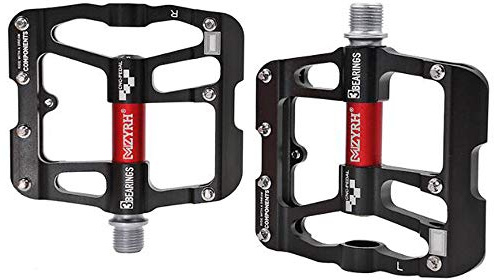 VOANZO Pedali Ciclismo MTB Pedale per Bicicletta Mountain Bike Lega di Alluminio Ultra Leggero Ultra Running Assale Cuscinetto sigillato Pedali Antiscivolo per Bici da Strada BMX (Nero Rosso)