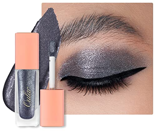 Oulac Ögonskuggor med glitterögon - guld smink rökig ögonskugga långvarig flytande vattentät hög pigment flytande glans ögonskugga glitter ögonskugga för bröllop eller vardag