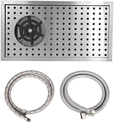 BuyWeek Automatische Glasspüler, G1/2 Edelstahl Automatischer Tassenreiniger Glasreiniger für Bar Pub Restaurant(Medium(With net))
