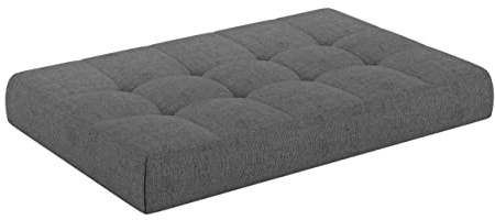 chilly pilley Coussin De Palette EU Matelassé Coussin De Jardin Plusieures Tailles Et Couleurs Intérieur Et Extérieur (Gris, 120x60x15cm)