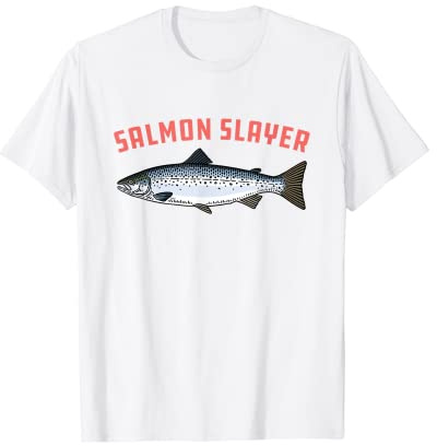 Salmon Slayer T-shirt de pêche pour homme, femme, enfant T-Shirt