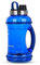 FORWEWAY 2,2L / 3,2L Große Sport Trinkflasche Motivation Wasserflasche mit Weicher Gummi Griff BPA-frei Auslaufsicher Edelstahldeckel Großer Flaschenmund (2,2 L- Blau)