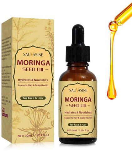 Moringa Öl 30ml Hair Growth Oil,Moringaöl Kaltgepresst,Reines Natürliches Moringa-Öl,Geeignet zur Reduzierung Gesichtslinien,zur Aufhellung Des Hauttons und zur Förderung Des Haarwachstums