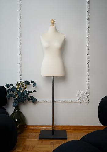 AILANT Manichino da sartoria da donna, manichino da donna, con fodera in ecru (opzione 2, 38/40 m)