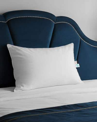 finbuco White Goose Down Pillow 42x70 cm - 750 Fill Power Luxury Hotel Quality Bed Pillow with Pillowcase for Back, Side, Stomach Sleepers, 1 Pack