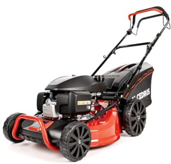 Hahn & Sohn Cortacésped de gasolina Cedrus AL, ancho de corte autopropulsado, carcasa de aluminio, función de mantillo, cesta de 65 L, motor fuerte, expulsión trasera, jardín, hasta 1800 m², arranque