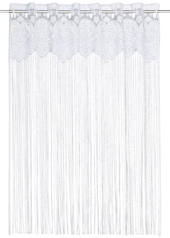 Sehlbach Spetsbroderigardin, Vit, 100 x 100 cm Bistrogardin, Elegant atmosfär, Romantisk touch, Genomskinlig, Lätt att fästa