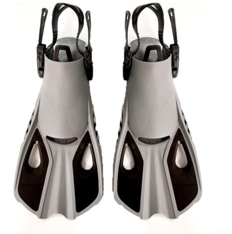 Besttoolifes Aletas de esnórquel ajustables para adultos, aletas de buceo de silicona ligeras para entrenamiento de natación, cómodas y resistentes al desgaste (Ash XS)