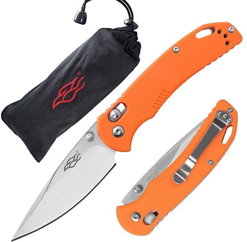 GANZO Firebird F753M1 Cuchillo plegable de bolsillo Hoja de acero inoxidable 440C 77 mm G-10 Mango antideslizante con clip Camping Pesca Cuchillo plegable al aire libre (naranja)