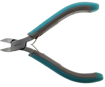 The Beadsmith Simply Modern Side Cutter, 4.5 inches (114mm) with Polished Steel Head, PVC Grip Handles and Double-Leaf Springs, Tool for Jewelry Making