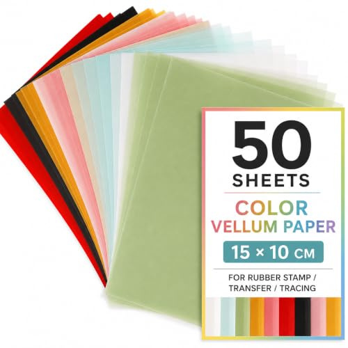 Milisten 50 Sheets Colored Vellum Paper Transfer Paper Translucent Tracing Paper Printable Sheets for Printing Drawing Ink
