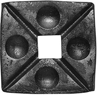 STAL Zaundekoration Zierelement Metallblätter Rosette Zierteil Eisen für ZaunTor (50x50/12x12mm -44.001)