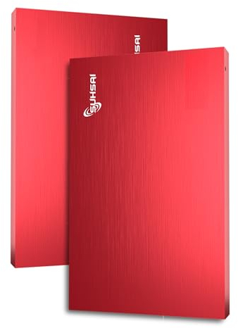 SUHSAI Disque Dur Externe Portable USB 2.0 Disque Dur de Stockage 320 Go Disque Dur de Transfert de données Haute Vitesse Compatible avec PC, Mac, Windows, Ordinateur de Bureau (Rouge)