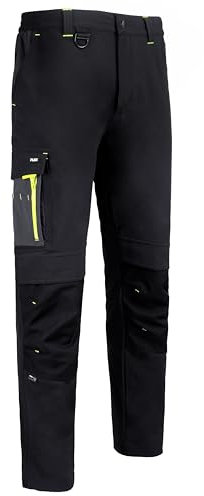 BeeSwift Flex® Workwear Trousers Unisex Two-Toned Black/Grey Durable Four-Way Stretch Fabric Breathable Outdoor Walking Trousers - 40 Regular