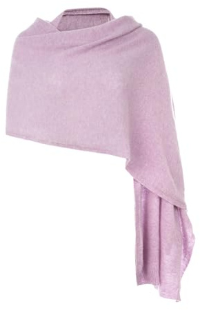 Embouro 100% Cashmere Pashmina Scialle per le donne, sciarpa a maglia in puro Cashmere Sciarpa per l'inverno (Lavanda)