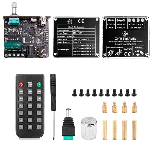 Alnicov HiFi-grade 50W + 50W stéréo Bluetooth module de carte d'amplificateur de puissance numérique double canal avec télécommande Y50L