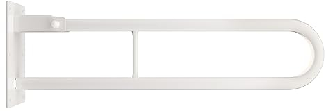 Aquabad® klappbarer Stahl Wandstützgriff Haltegriff in Weiß, 80 cm