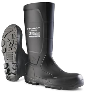 DUNLOP JobGuard S5 – Bottes de travail pour hommes et femmes - Bottes de sécurité – Imperméable - Embout en acier - Antidérapant SRC - Résistant aux produits chimiques – Noire – Pointures 45