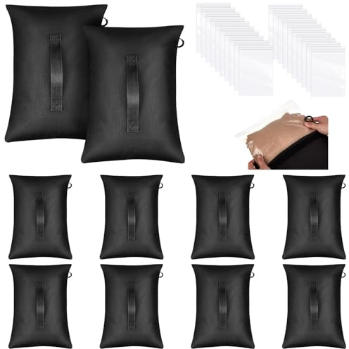 Arrowbash Sports Net Sandbags with PE Leak Proof Transparent Bags Weighted Anchors Bag Sport Sandbags for Stability Baseball Nets Hockey Golf Football Nets Soccer Goals and More(30 Pcs,Black)