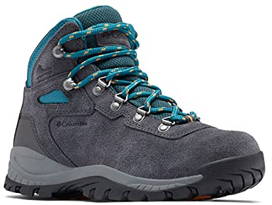 Columbia Womens Newton Ridge Plus Waterproof Amped, Shark/River Blue, 7.5