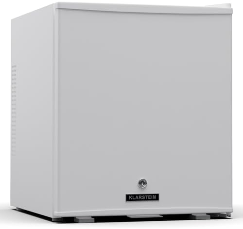 Klarstein Mini Réfrigérateur - 44L, avec porte en verre, pour boissons & snacks, Petit & Silencieux, Clayettes réglables, Serrure, Butée de porte interchangeable, Pieds réglables en hauteur