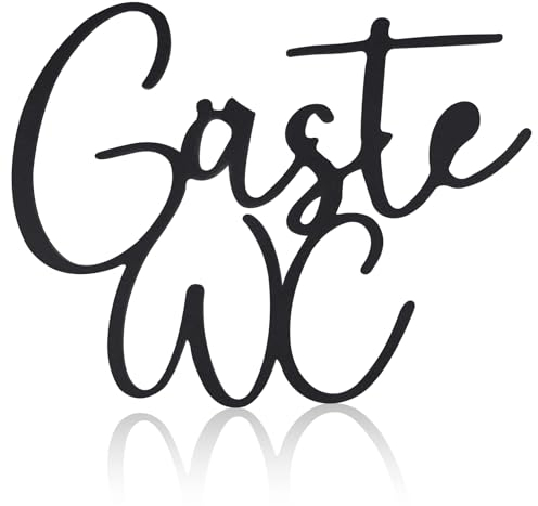 JIZZU WC Türschild, Gäste WC, WC Schild Selbstklebend, 23x12x1CM Türschilder WC Selbstklebend, Toilettenschild mit Klebepad für Ihre Tür & Wand (Gäste WC)