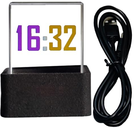 Cubo ologramma 3D – stazione meteo intelligente, orologio digitale | orologio da scrivania WiFi decorazione da tavolo trasparente piccola stazione meteo digitale, visualizzazione in reale