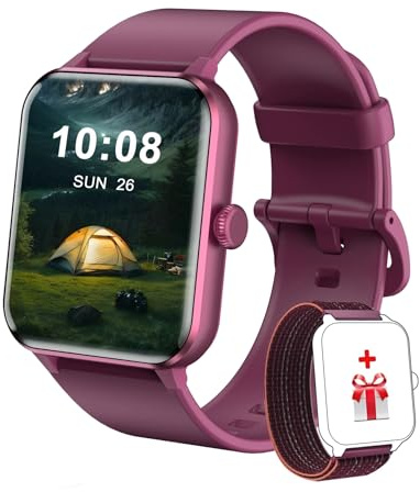 Rastreador de actividad física con llamadas inalámbricas para hombres y mujeres, reloj inteligente deportivo con monitorización de actividad, pantalla táctil de 1,86 pulgadas, con podómetro, E