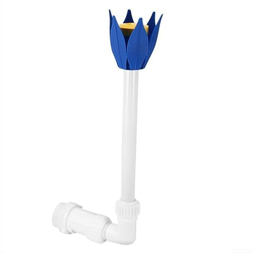 Lotus Fontana per stagni interrati, ugello a cascata regolabile da 3,8 cm, spruzzatore decorativo in PVC per giochi d'acqua da giardino, migliora la circolazione (con luci)
