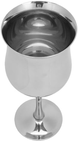 Ejoyous 304 Rostfritt Stål Champagneflöjt 310 Ml Stammad Vinglasspegel Polerad Finish Dropsäker Metallbägare för Cocktails Champagneskålar Bröllop och Fester