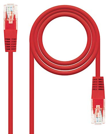 Nanocable 10.20.0400-R - Cavo di Rete Ethernet Rj45 Cat. 6 Utp Awg24, Rosso, 0.5 ms
