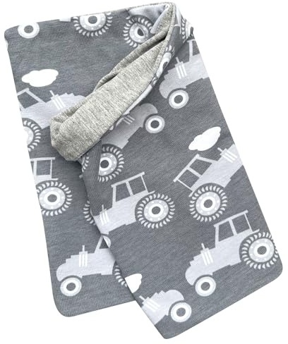 Wollhuhn Ligero, tejido de punto para niños y adultos, hecho a mano en Alemania, reversible, de dos capas, de algodón, para entretiempo, primavera, otoño, verano, Tonos de gris del tractor, Talla