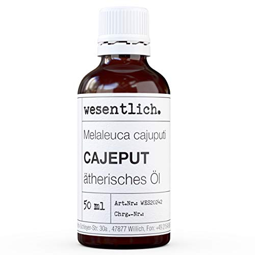wesentlich. Huile essentielle de cajeput - 100 % naturelle (flacon en verre) - Pour lampe aromatique et diffuseur (50 ml)