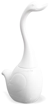 Happy Fox Swan toilet brush, Ceramic toilet brushes & holders, Suitable for Bathroom Toilet Cleaning, Home Decor（White）