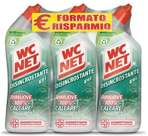 Wc Net - Disincrostante Disinfettante Gel per Sanitari e Superfici, Pulitore Liquido per Wc, 700 ml x 3 Confezioni