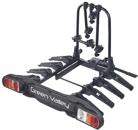 eBike Portabici per rimorchio bicicletta, portabiciclette posteriore – Discovery 4 – per 4 biciclette – carico 60 kg – pieghevole sul veicolo – Dimensioni compatte – TÜV