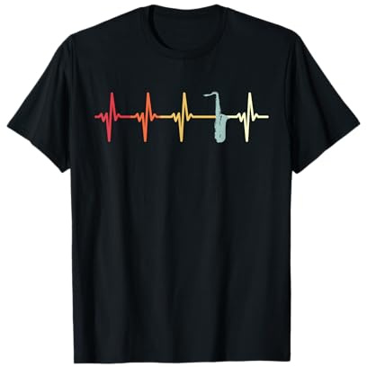 Saxofonistas latido del corazón saxofones músicos motivo Camiseta