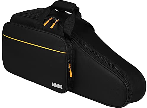 Vaguelly Altsaxophon Koffer Oxford Wasserdicht Saxophon Tasche Gigbag Rucksack mit 18mm Polsterung, Schultergurt, Außentasche, Saxophon Tragetasche Leichtkoffer, schwarz