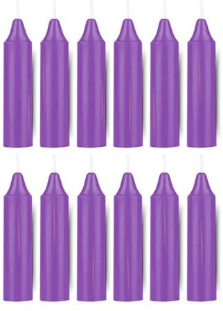 ladyrobyn Confezione da 12 candele viola | 10,2 cm di altezza e 1,9 cm di diametro | Forniture per stregoneria per il tuo altare wiccan personale, incantesimi, ciondoli e intenzioni | Decorazione per