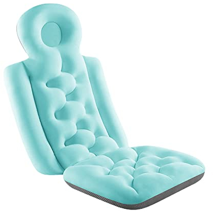 Niceyoeuk Badewannenkissen für Erwachsene, Ganzkörpermatte, schnelltrocknend, ergonomisches Kopfstützenkissen, Blau lang, 93cm*40cm