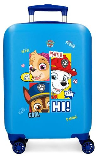 Paw Patrol Be Happy Valigia da cabina blu 33 x 50 x 20 cm rigida ABS chiusura a combinazione laterale 28,4 l 2 kg 4 ruote doppie bagaglio a mano, blu, Valigia cabina