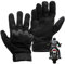 MAXITRE – Guanti Moto Invernali Uomo L, Impermeabili Antivento Touchscreen, Presa Sicura (Nero)